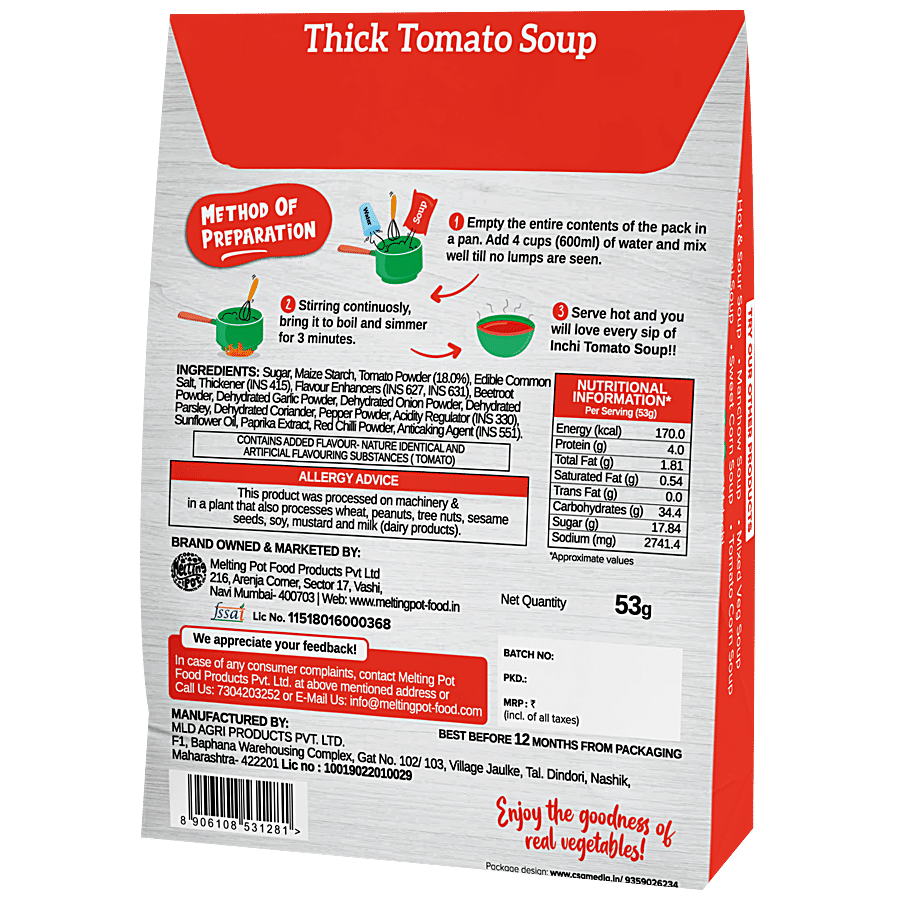 Inchi  Thick Tomato Soup With Real Vegetables - Cook-Up For Any-Time