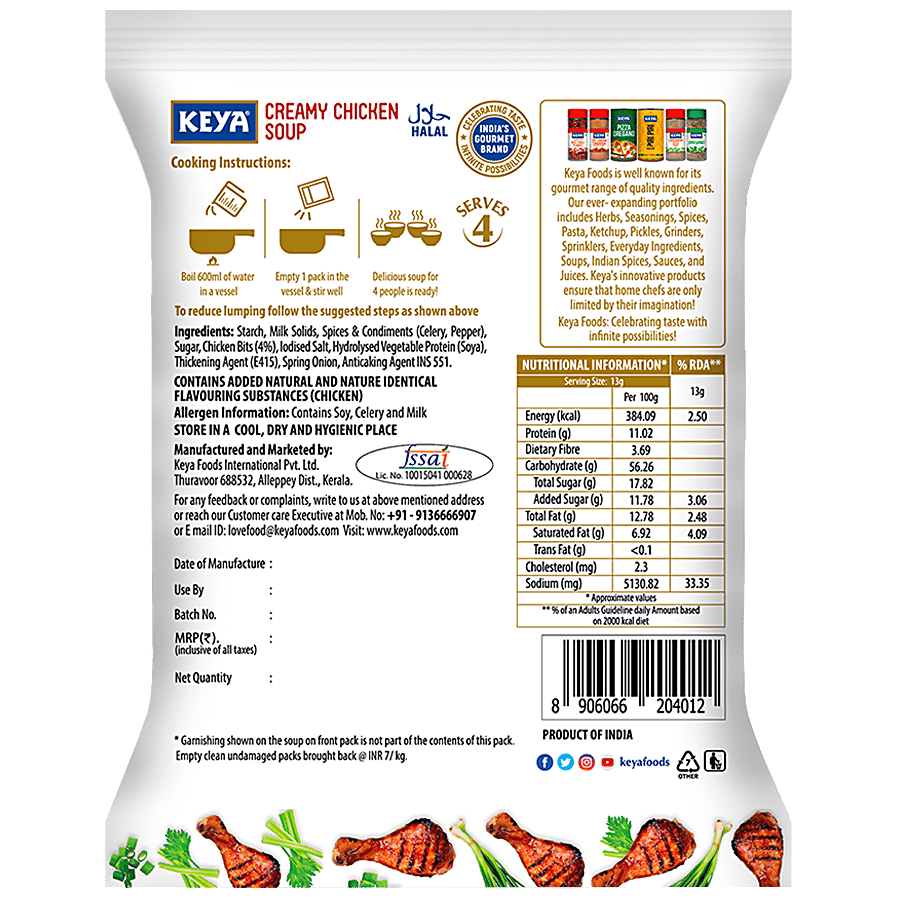 Keya Creamy Chicken Soup - With 100% Real Chicken