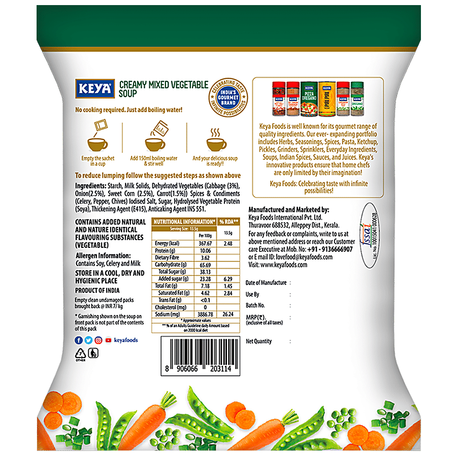 Keya Instant Soup - Creamy Mixed Vegetables