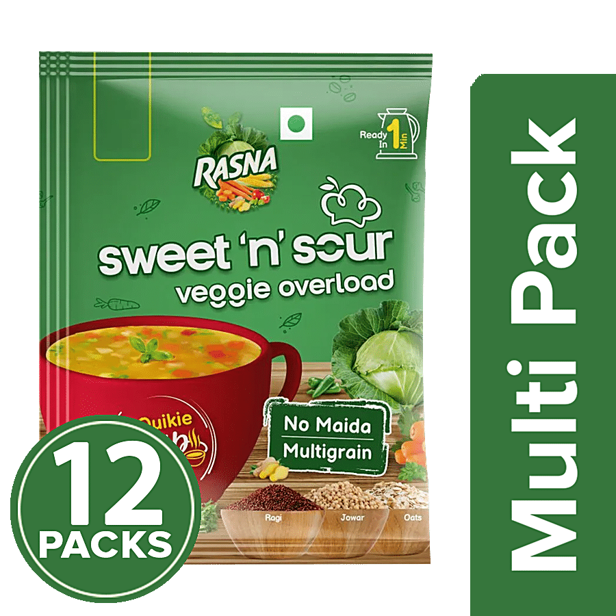 Rasna Sweet N Sour Veggie Overload Quikie Soup - Multigrain