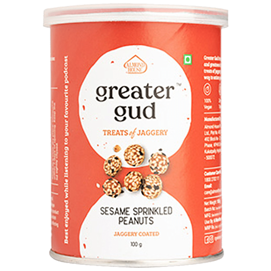 Almond House- Greater Gud Sesame Sprinkled Peanuts - Jaggery Coated