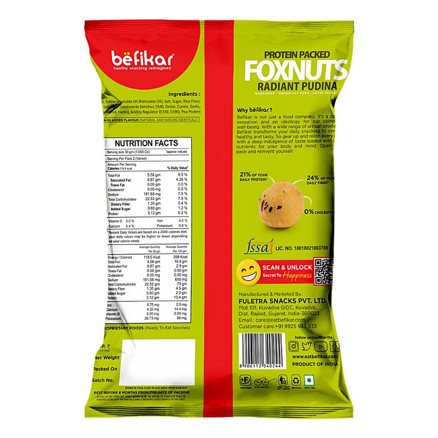 Befikar Protein Packed Foxnuts - Radiant Pudina