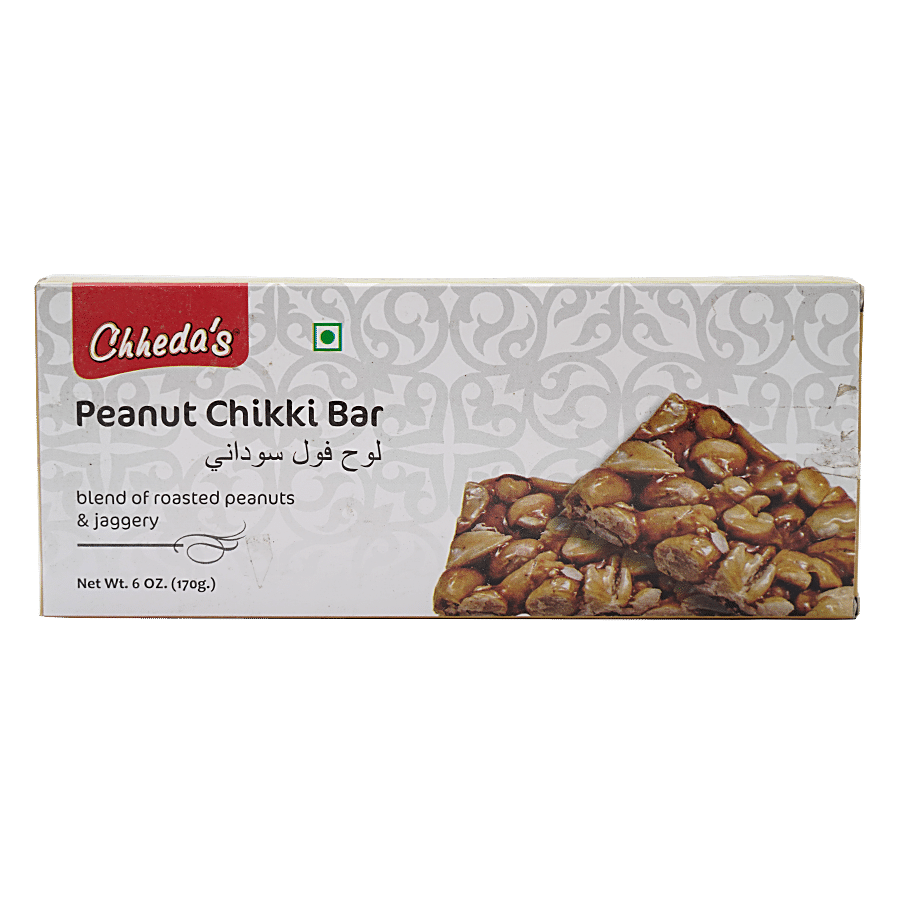 Chhedas Peanut Chikki Bar - Blend of Roasted Peanuts & Jaggery