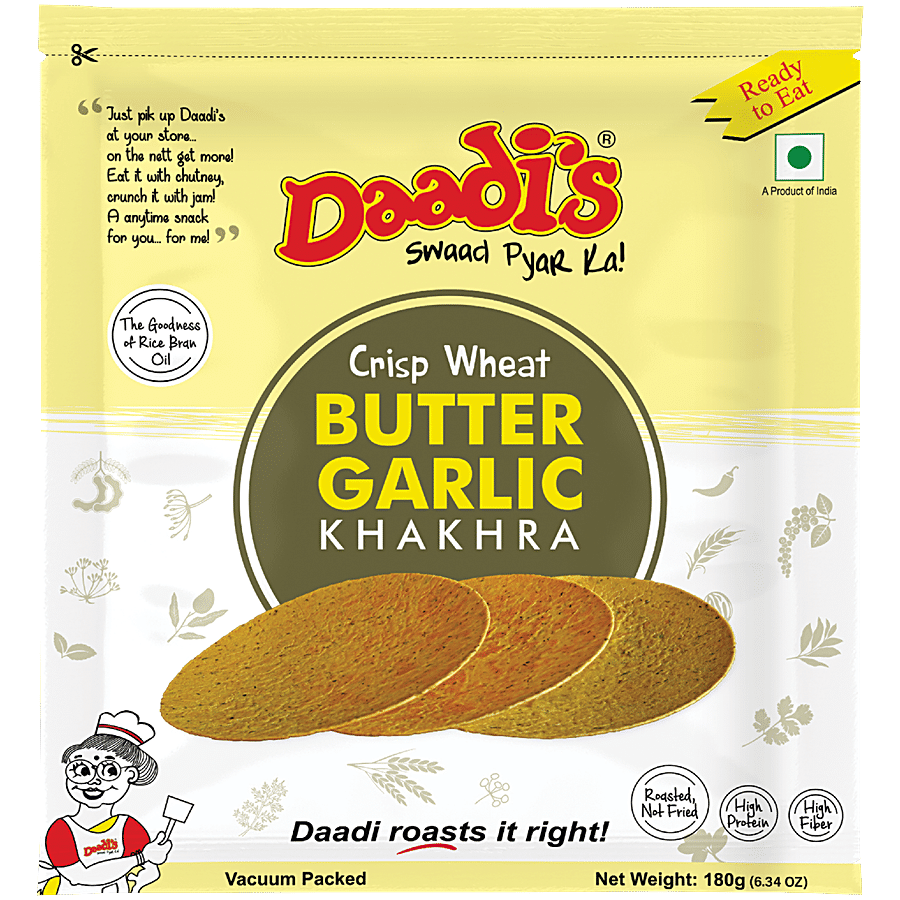 Daadi's Crispy Wheat Khakhra - Butter Garlic