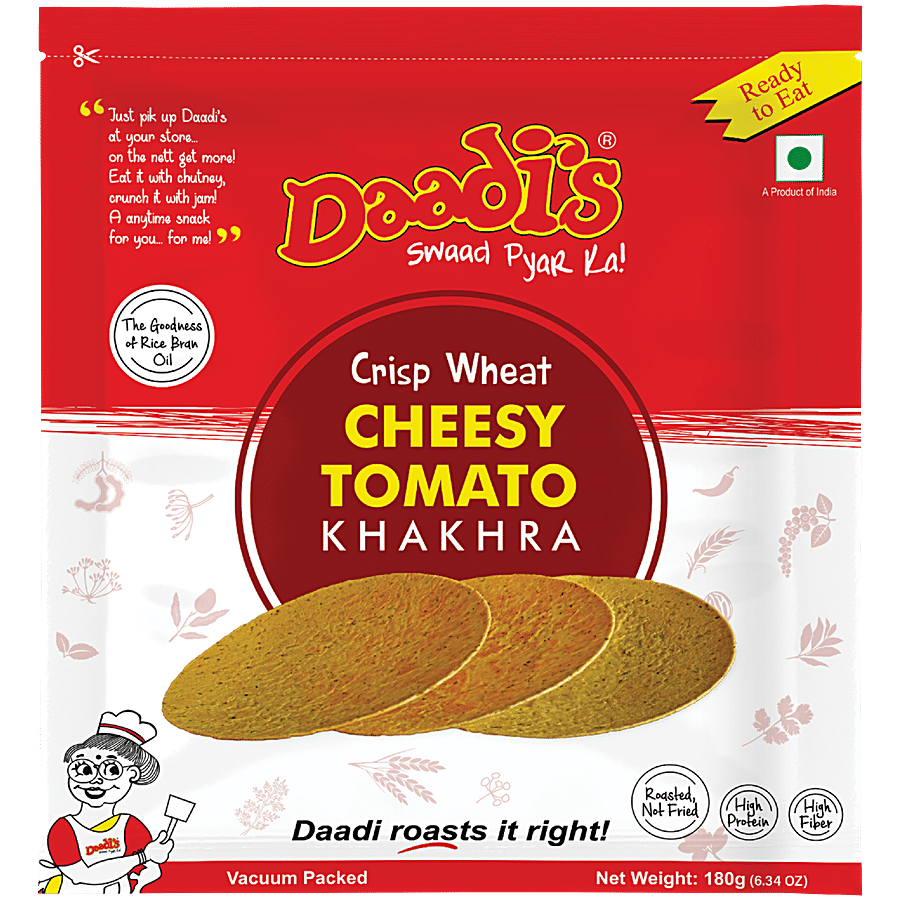 Daadi's Crispy Wheat Khakhra - Cheesy Tomato