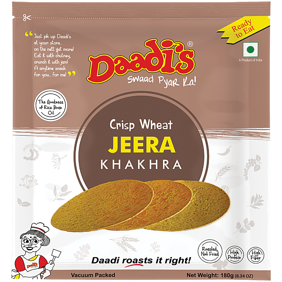 Daadi's Golden Wheat Crisps - Jeera Khakhra