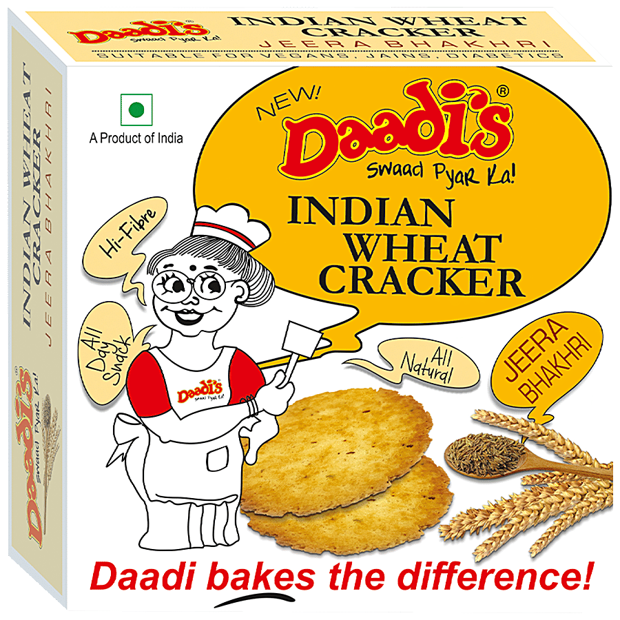 Daadi's Indian Wheat Cracker - Jeera Bhakhri