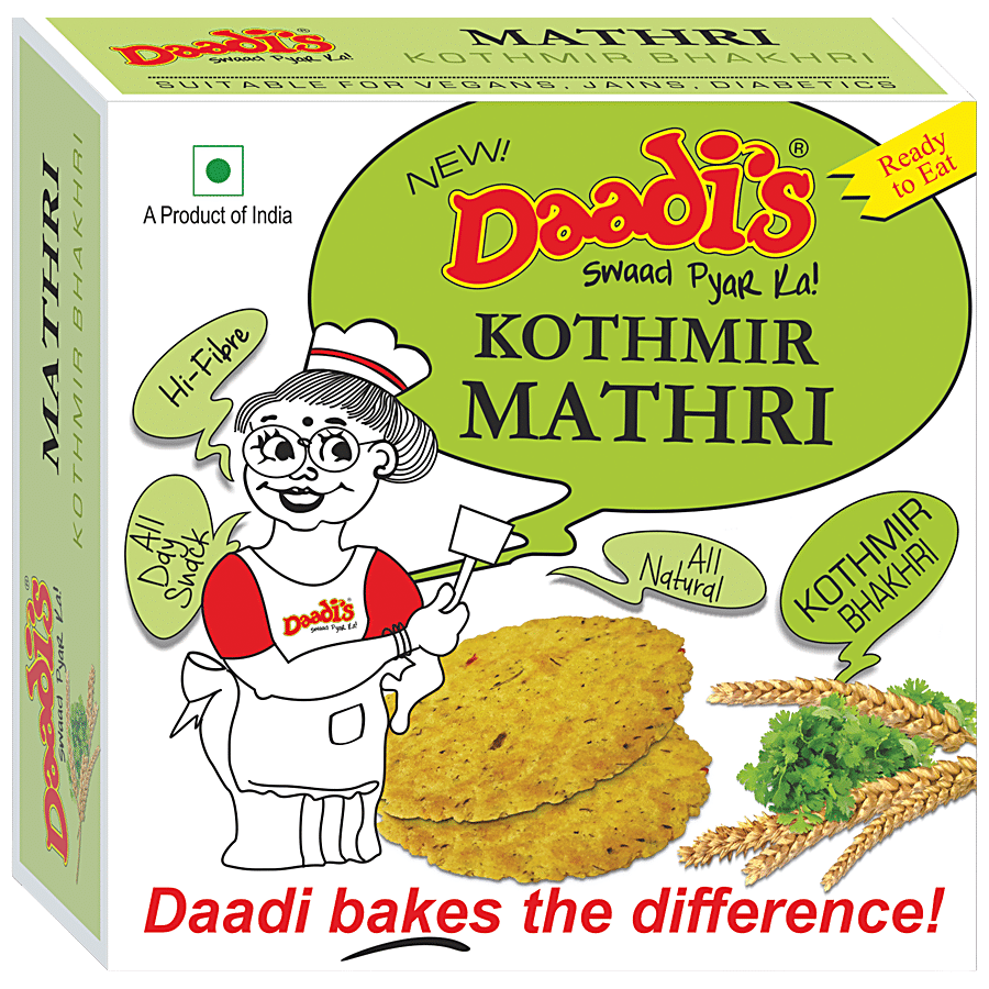 Daadi's Indian Wheat Cracker - Kothmir Bhakhri