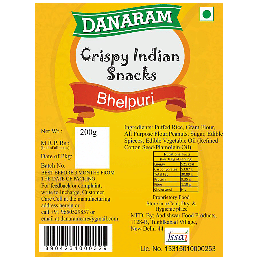 Danaram Crispy Indian Snacks - Bhel Puri