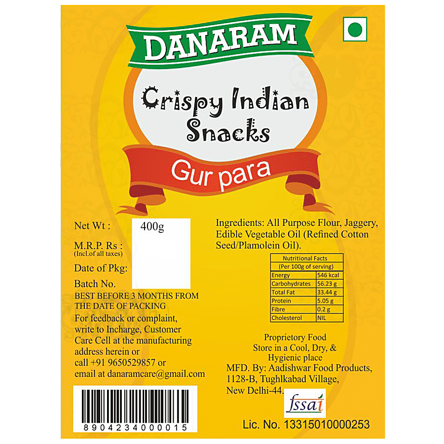 Danaram Crispy Indian Snacks - Gur Para