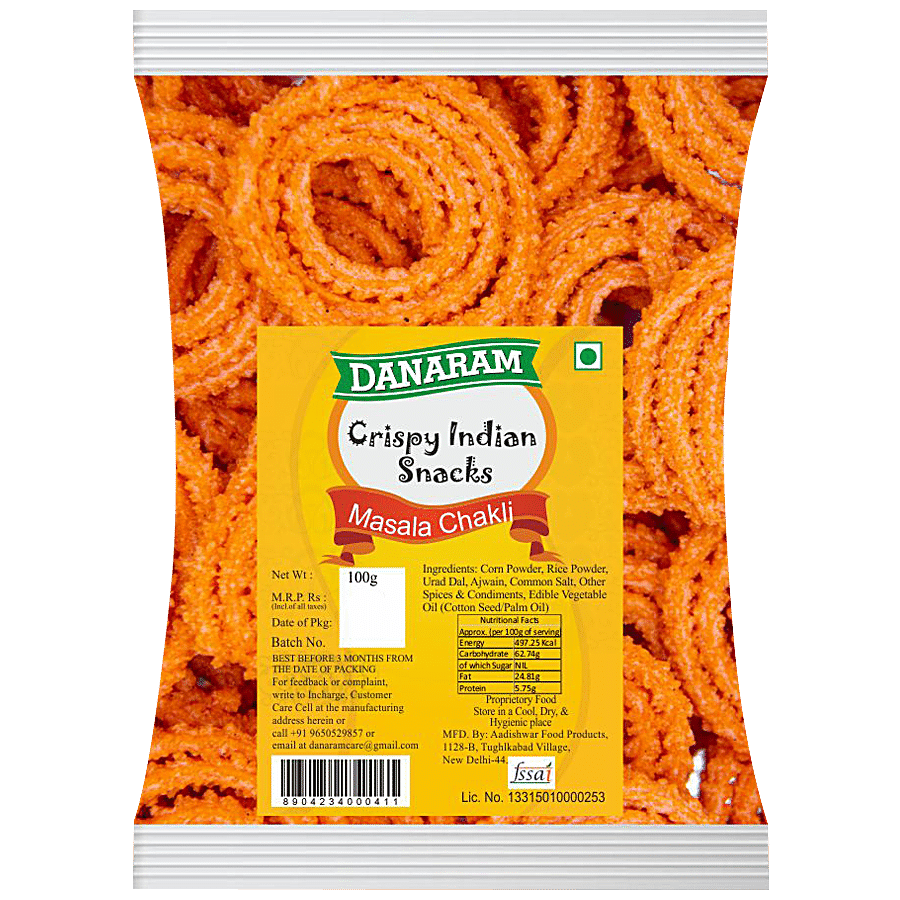 Danaram Crispy Indian Snacks - Masala Chakli