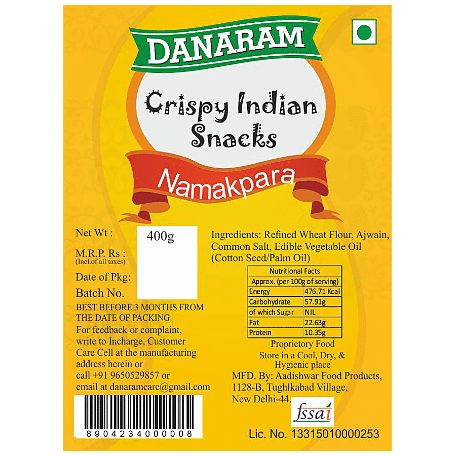 Danaram Crispy Indian Snacks - Namakpara