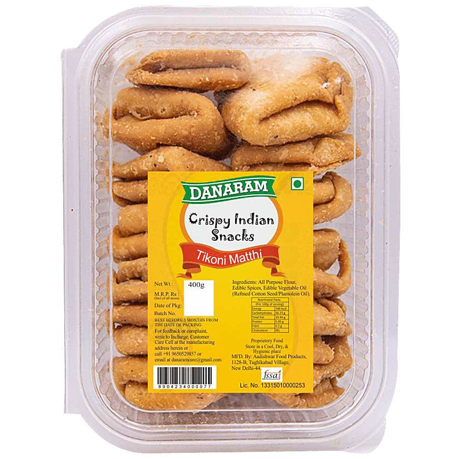 Danaram Crispy Indian Snacks - Tikoni Matthi