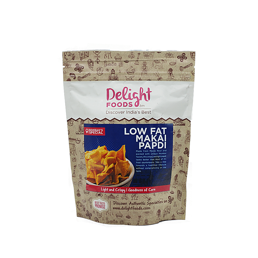 Delight Foods Low Fat Makai Papdi - Light & Crispy