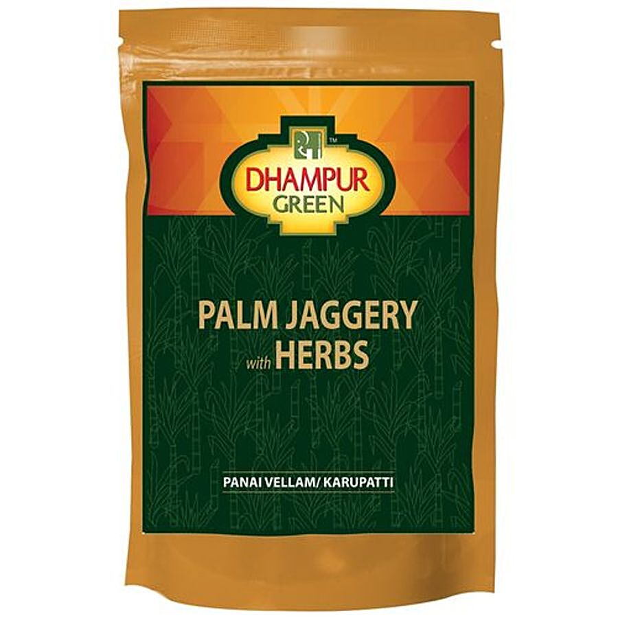 Dhampur Green Palm Jaggery with Herbs - Panai Vellam / Karupatti