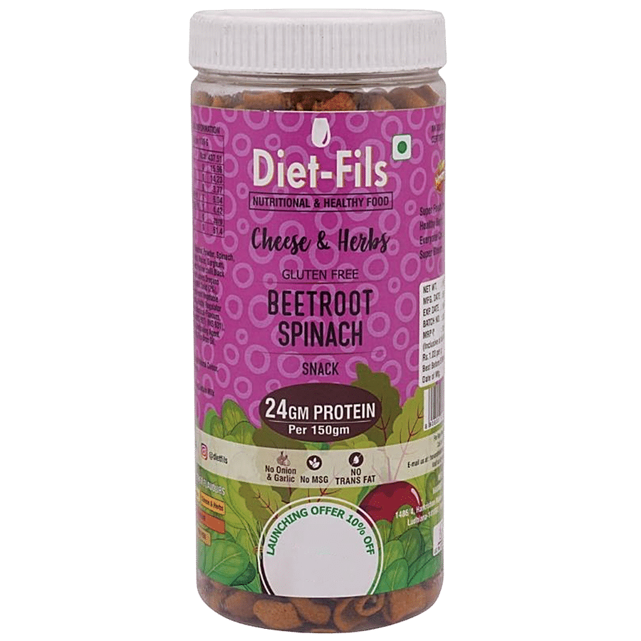 Diet-Fils Beetroot Spinach Snack - Cheese & Herbs