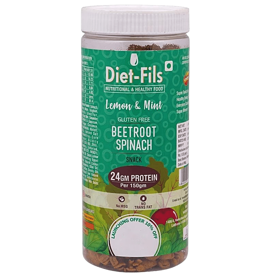 Diet-Fils Beetroot Spinach Snack - Lemon & Mint