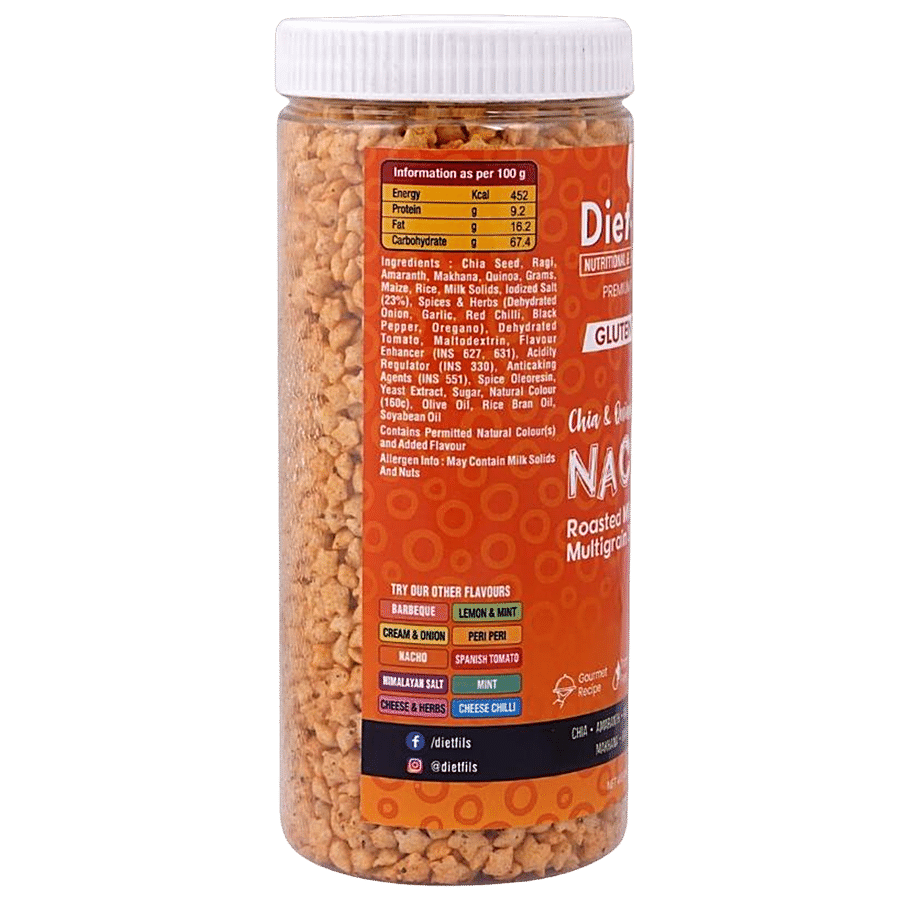 Diet-Fils Chia & Quinoa Roasted Millet Multigrain Snacks - Nacho