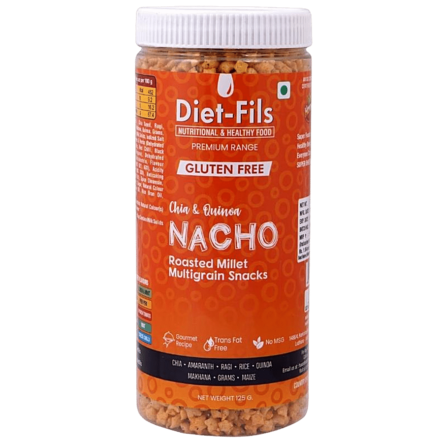 Diet-Fils Chia & Quinoa Roasted Millet Multigrain Snacks - Nacho