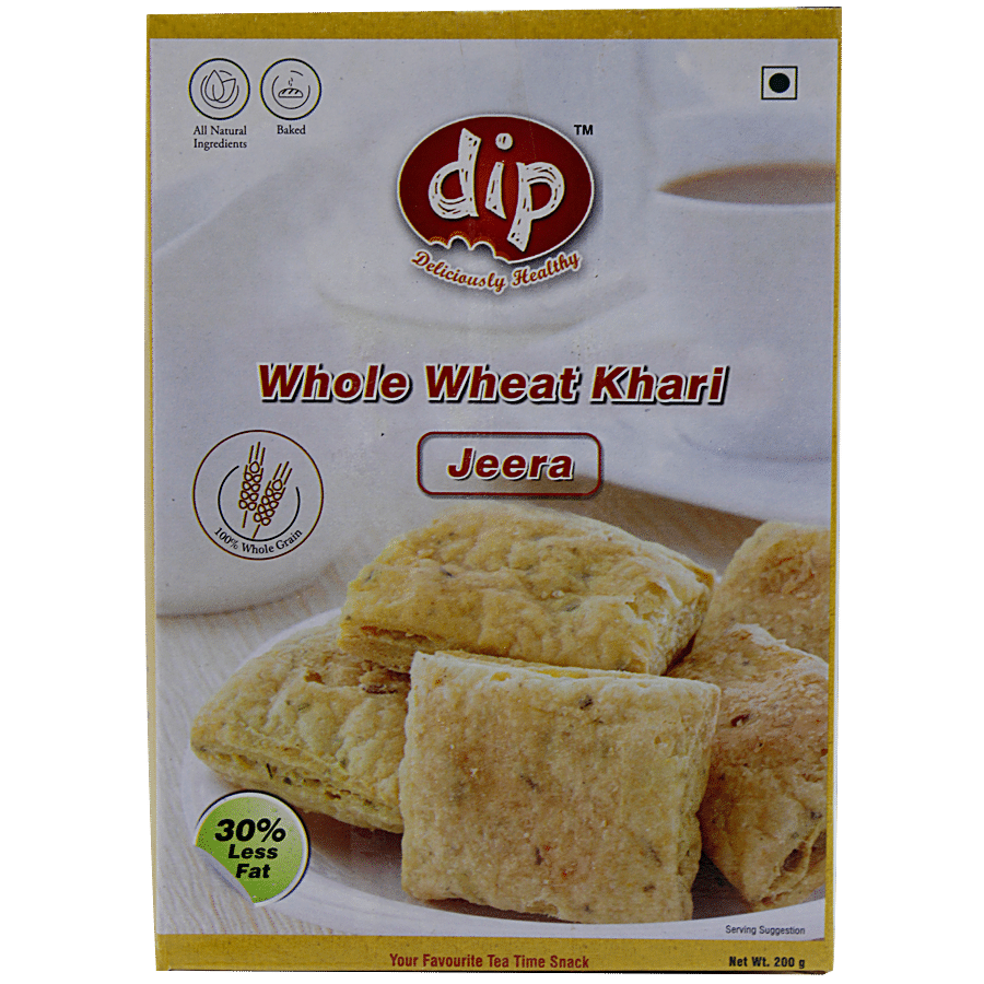 Dip Baked Whole Wheat Khari - Jeera