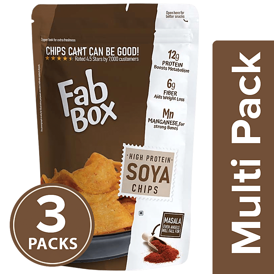 Fabbox High Protein Masala Soya Chips - Healthy Guilt-Free Snack