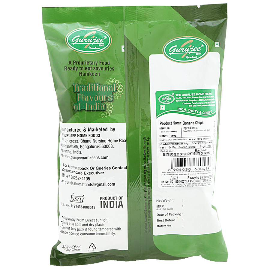 GURUJEE NAMKEEN Banana Chips - Rich