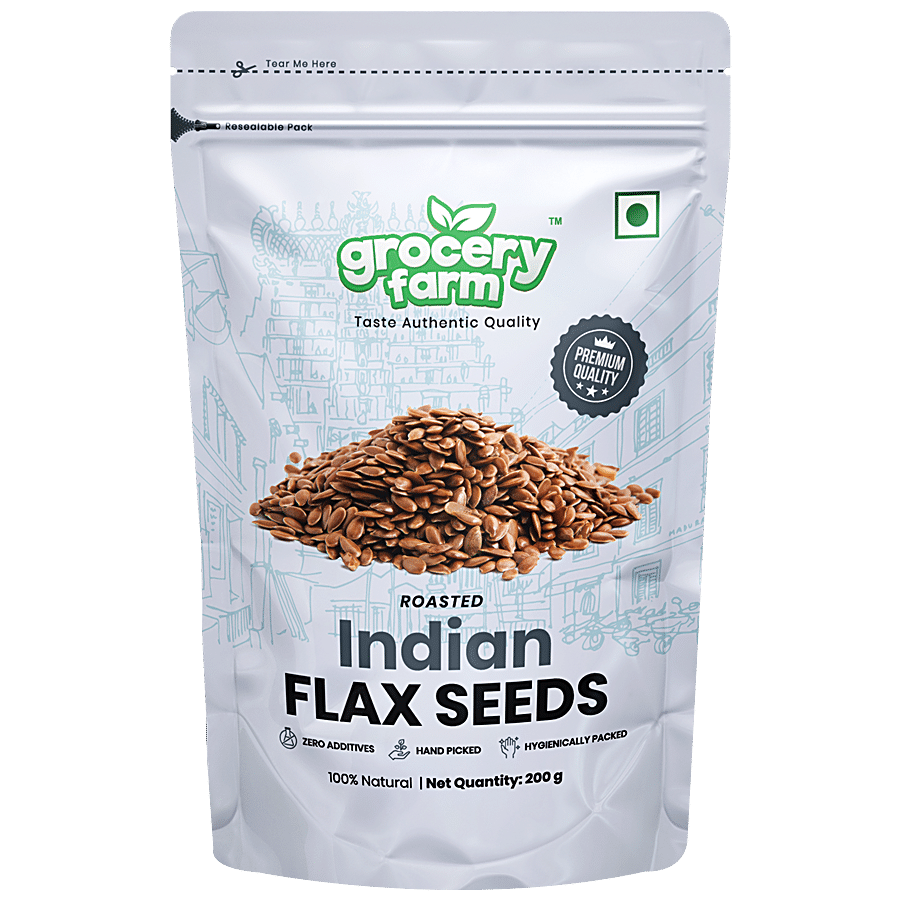 Grocery Farm Indian Roasted Flax Seeds - Premium & Hand Picked