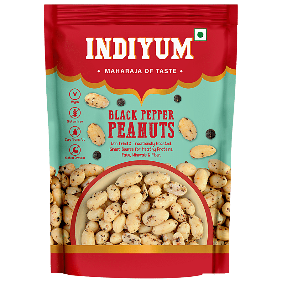 Indiyum Black Pepper Peanuts - Rich In Protein