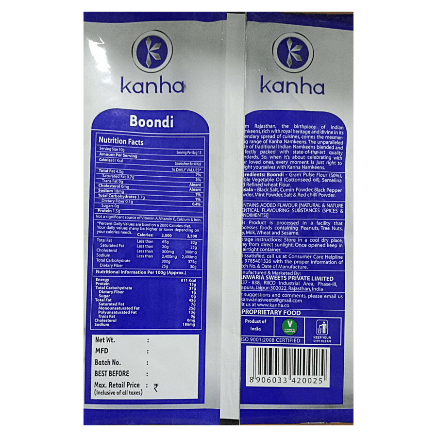 Kanha Raita Boondi - Made From Fried Chickpea Flour & High Quality Ingredients