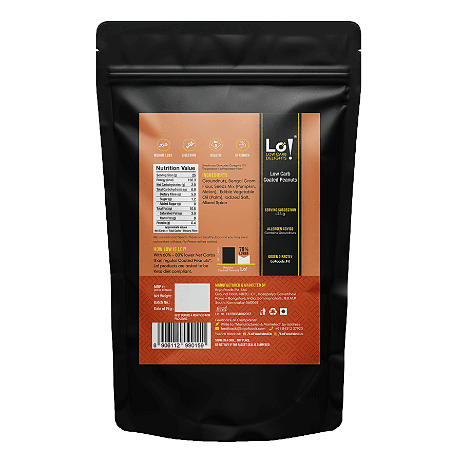 LO! Foods Low Carb Coated Peanuts - Keto Friendly