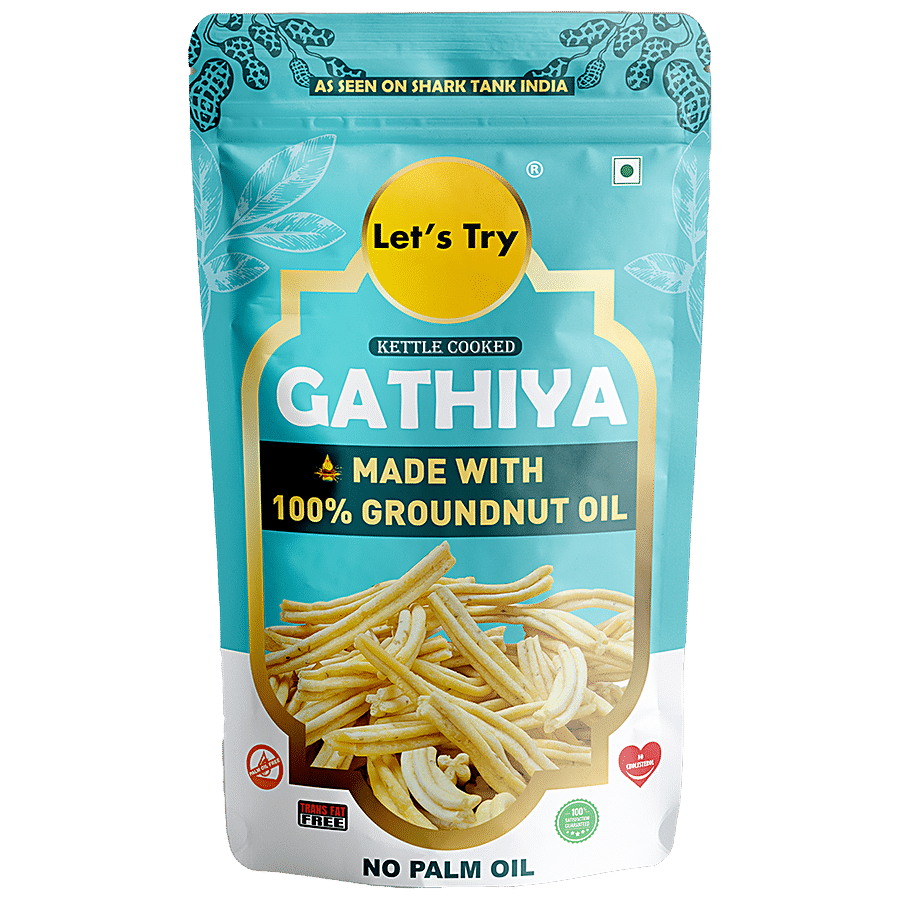 Let's Try Kettle Cooked Gathiya - Made With 100% Groundnut Oil