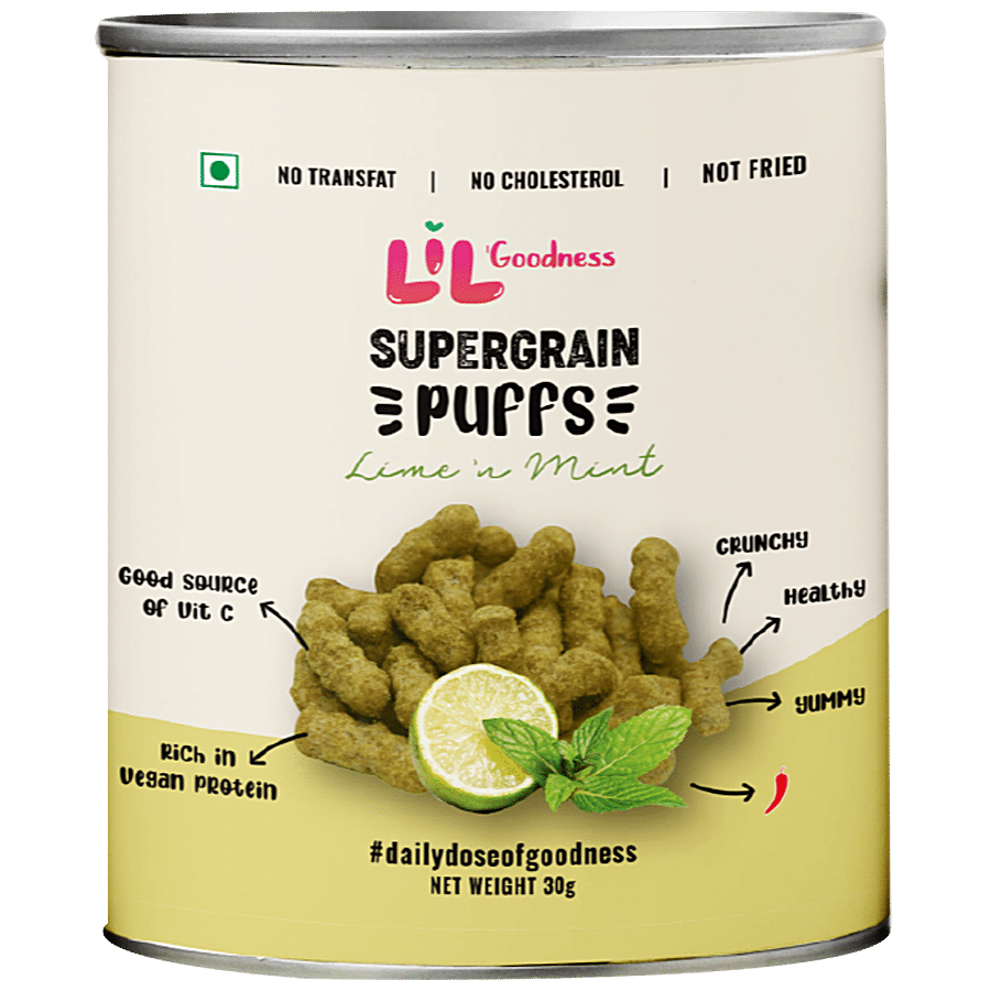 LiL'Goodness Supergrain Puffs - Lime & Mint