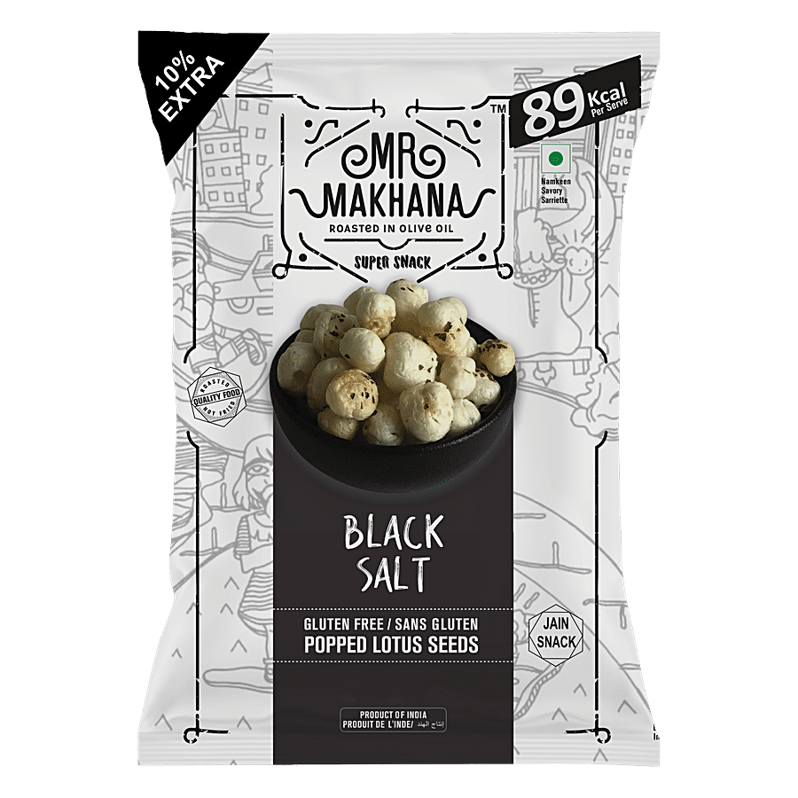 MR. MAKHANA Fox Nuts Black Salt - Delicious Teatime Snack