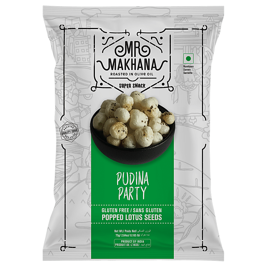 MR. MAKHANA Popped Lotus Seeds - Pudina Party