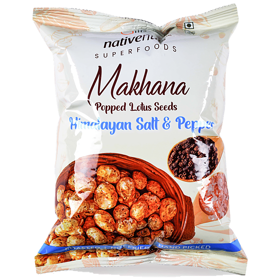 Nativenuts Superfoods Roasted Makhana - Himalayan Salt & Pepper