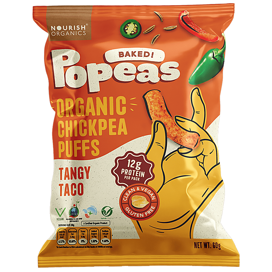 Nourish Organics Baked Popeas - Organic Chickpeas Puff