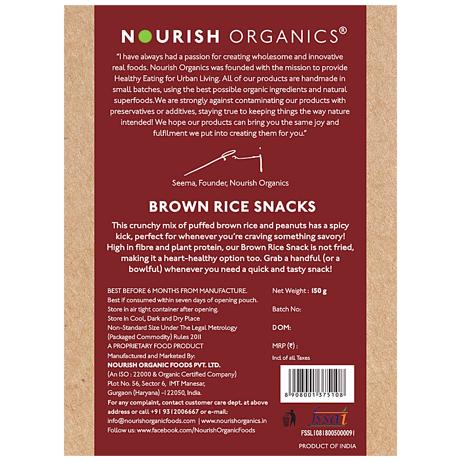 Nourish Organics Brown Rice Snacks - Crunchy & Spicy