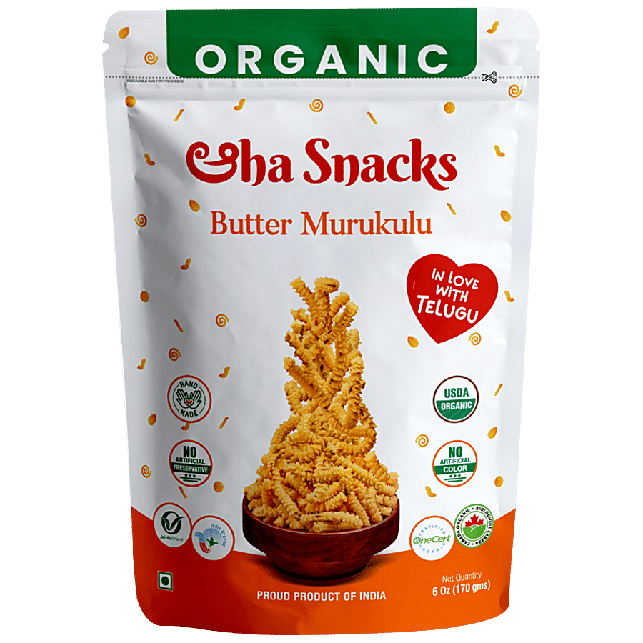 ORGANIC AAHA SNACKS Butter Murukulu - No Preservatives