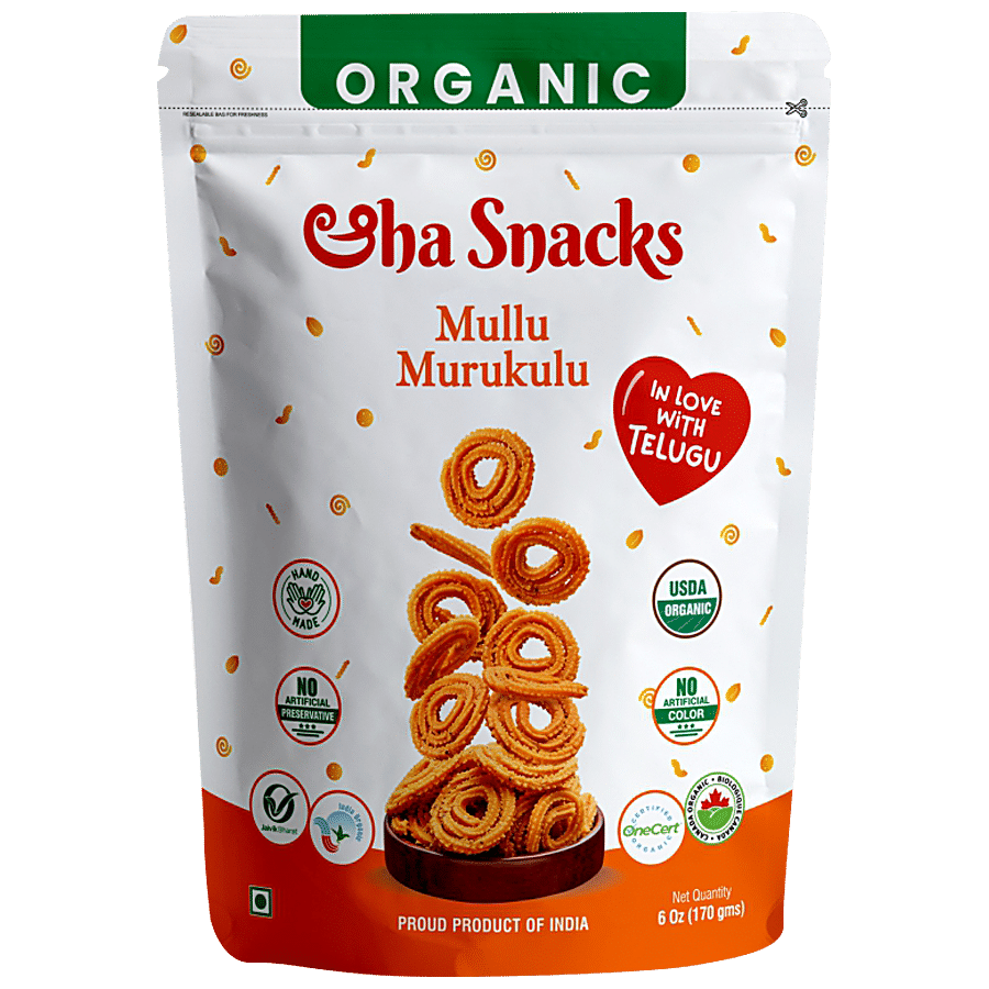 ORGANIC AAHA SNACKS Mullu Murukulu - No Preservatives