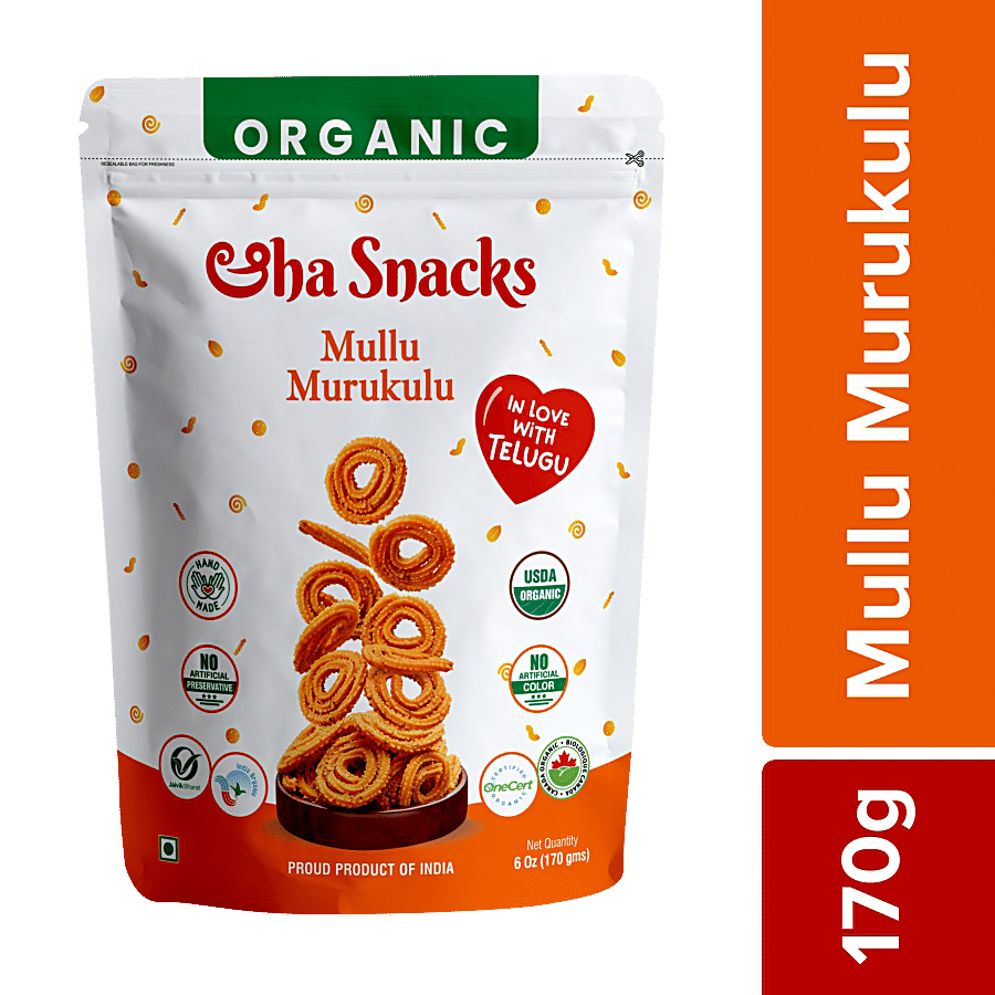 ORGANIC AAHA SNACKS Mullu Murukulu - No Preservatives