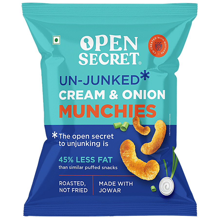 Open Secret Cream & Onion Munchies Puffed Snack - Made With Jowar