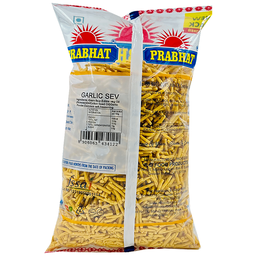 PRABHAT NAMKEEN Garlic Sev Namkeen - Rich In Taste & Flavour