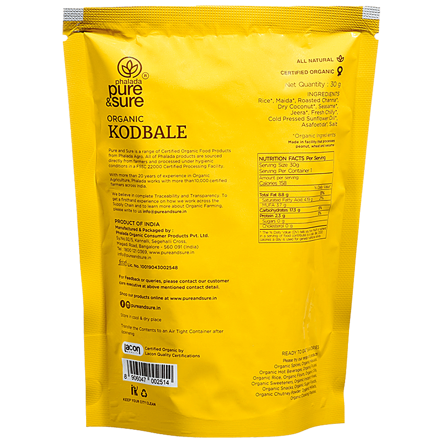 Phalada Pure & Sure Organic Mini Kodbale - Rich In Fibre