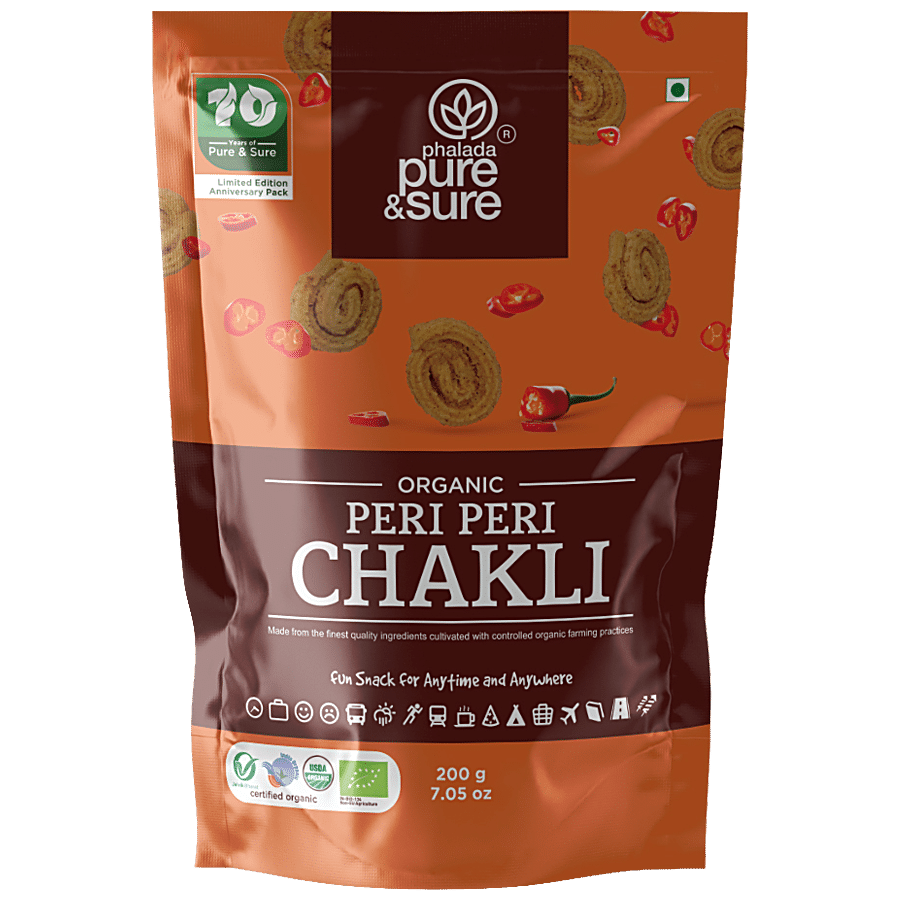 Phalada Pure & Sure Organic Peri Peri Chakli - Crunchy