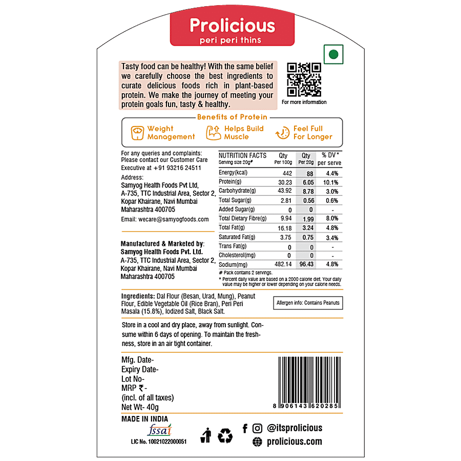 Prolicious Peri Peri Thins - Gluten Free