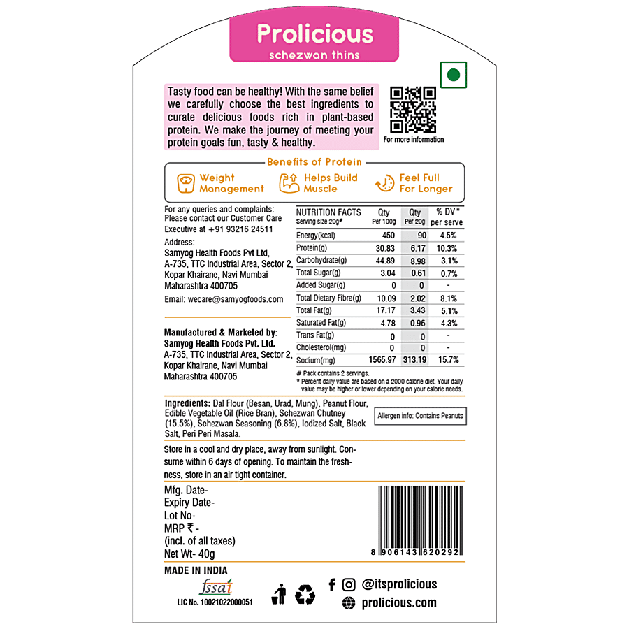 Prolicious Schezwan Thins - Gluten Free