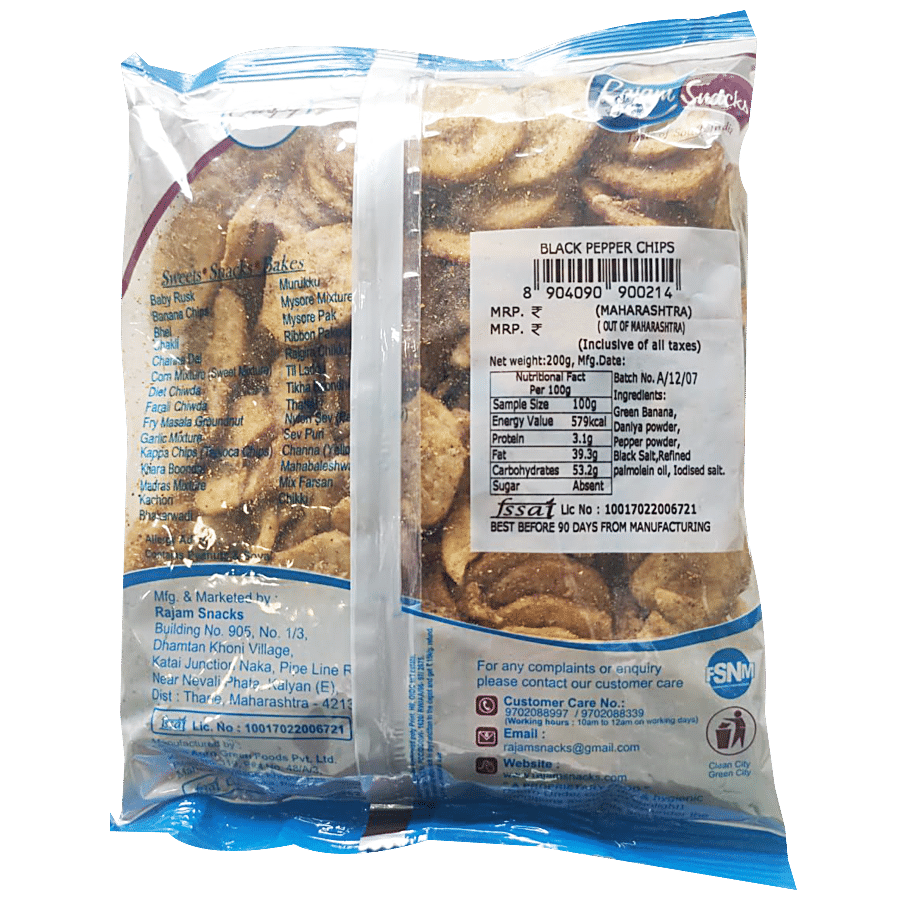 Rajam Snacks Crispy Black Pepper Chips