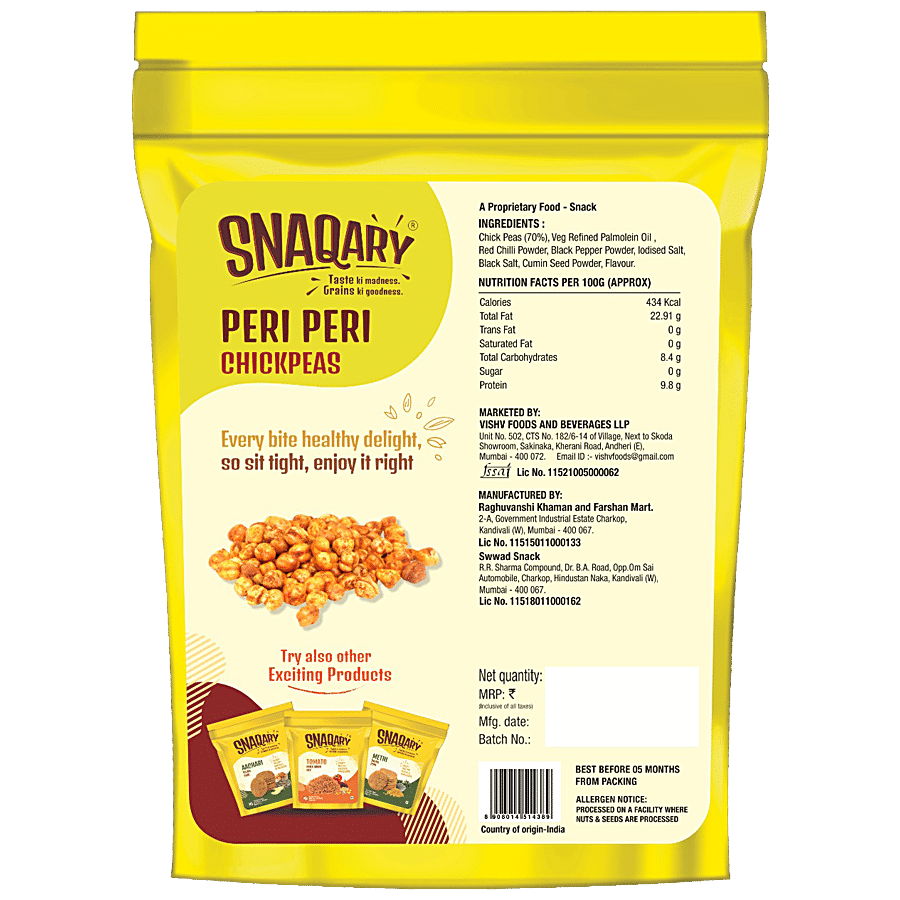 Snaqary Peri Peri Chickpeas - High In Protein