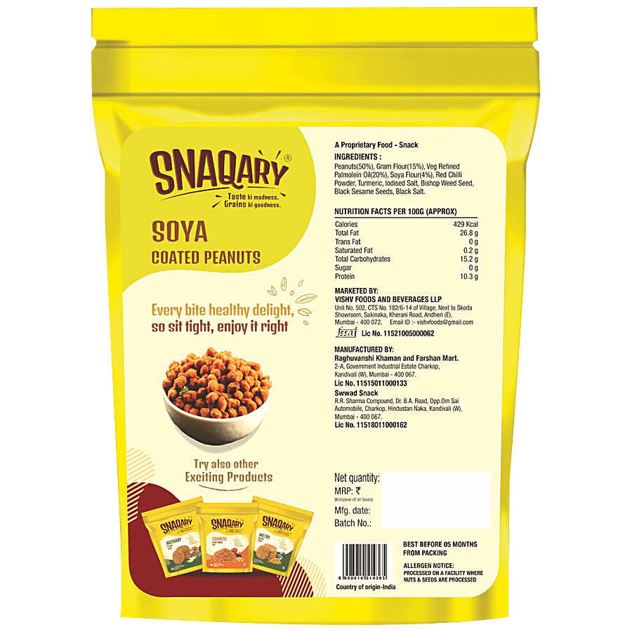 Snaqary Soya Coated Peanuts - High In Protein