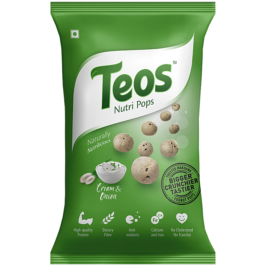 TEOS Nutripops Toasted Makhana/Foxnut - Cream & Onion